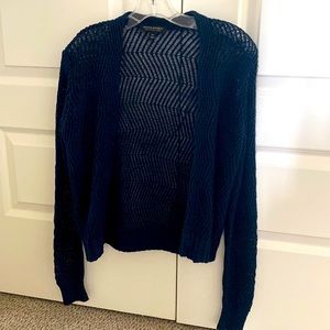 Crochet inspired navy blue cardigan.
